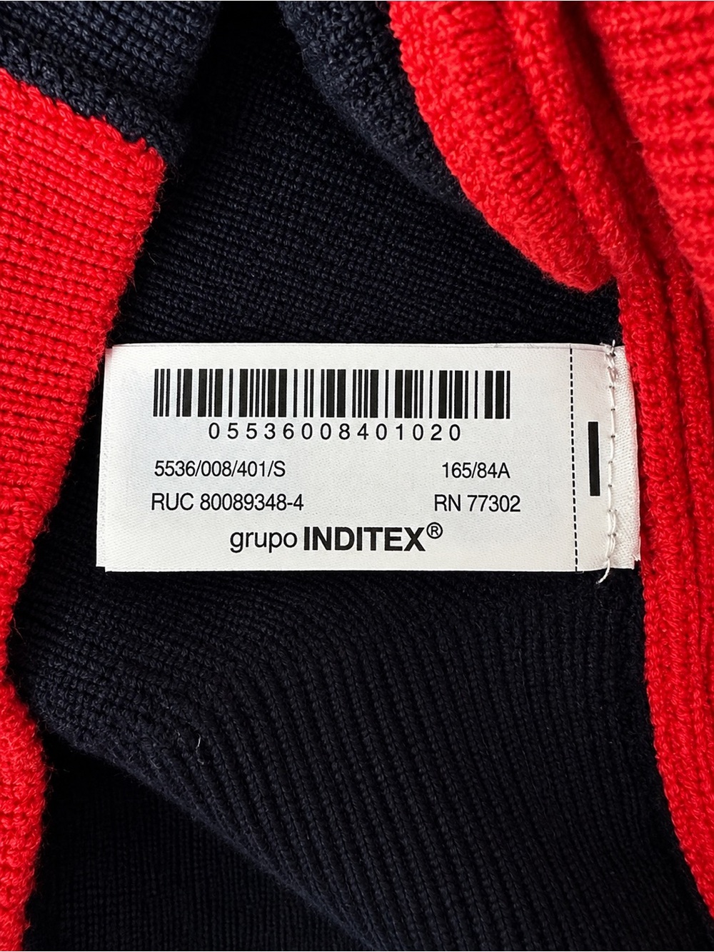 Zara Navy Sweater with Red Side Panels - Picture 6 of 6